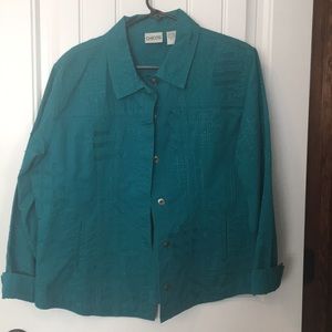 Women’s size 3 Chico’s turquoise jacket